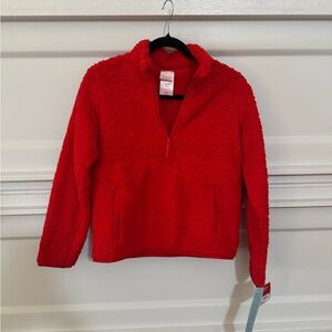Wondershop At Target Red Half Zip Sleepwear Sherpa Sweater, Kids L (10/12) New